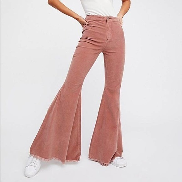 Free People Denim - Free People Just Float on Corduroy Flares Pink 31